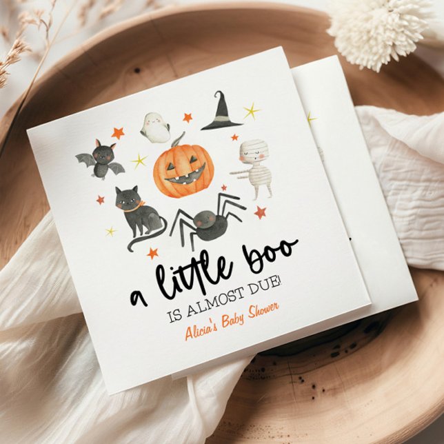 En liten boo är snart över! Baby Shower Halloween Pappersservett (Skapare uppladdad)