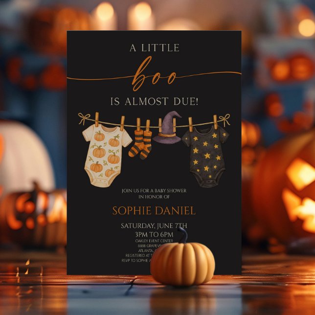 En liten boo är snart över! Halloween Baby Shower Inbjudningar (Skapare uppladdad)