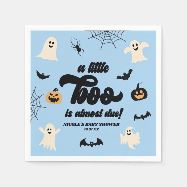 En liten boo är snart över! Halloween Baby Shower Pappersservett (Framsidan)
