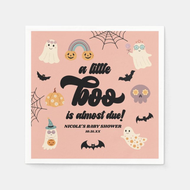 En liten boo är snart över! Halloween Baby Shower Pappersservett (Framsidan)