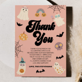 En liten boo är snart över! Halloween Baby Shower Tack Kort