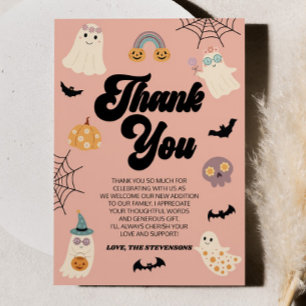 En liten boo är snart över! Halloween Baby Shower Tack Kort