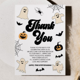 En liten boo är snart över! Halloween Baby Shower Tack Kort
