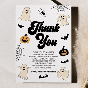 En liten boo är snart över! Halloween Baby Shower Tack Kort