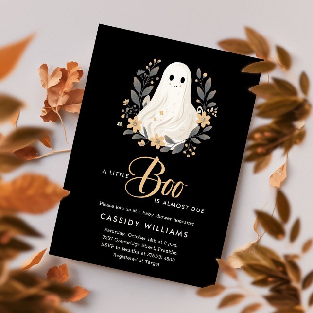 En liten Boo Boho Ghost Halloween Baby Shower Inbjudningar (Skapare uppladdad)