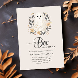 En liten Boo Boho Ghost Halloween Baby Shower Inbjudningar