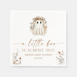 En liten Boo Boho Ghost WildblomBaby Shower Pappersservett
