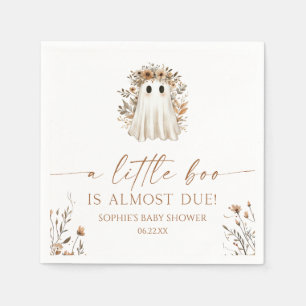 En liten Boo Boho Ghost WildblomBaby Shower Pappersservett