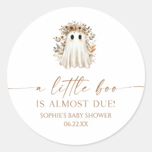 En liten Boo Boho Ghost WildblomBaby Shower Runt Klistermärke