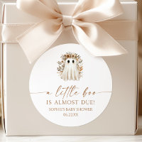 En liten Boo Boho Ghost Wildflower Bebis Shower
