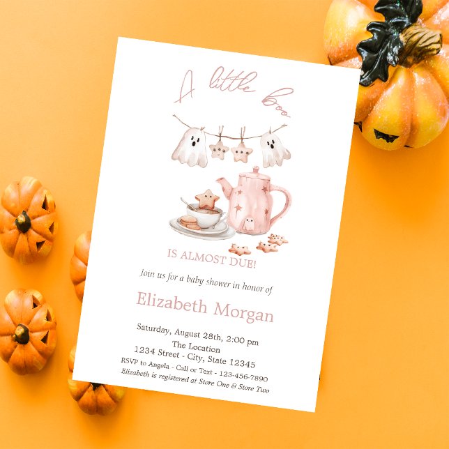 En liten Boo Boho spökstripe Halloween tesalong Inbjudningar (Skapare uppladdad)