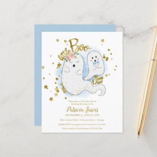 En liten Boo Budget Pojke Baby Shower Inbjudan
