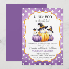 En liten Boo Cute Ghost Halloween Baby Shower Inbjudningar