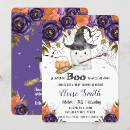En liten Boo Cute Ghost Halloween Baby Shower Inbjudningar