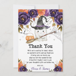 En liten Boo Cute Ghost Halloween Baby Shower Tack Kort