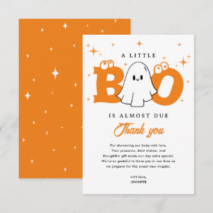 En liten Boo Cute Ghost Halloween Baby Shower Tack Kort