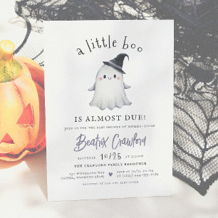 En liten Boo Cute Halloween Girl Shower Inbjudningar
