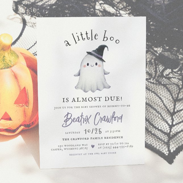 En liten Boo Cute Halloween Girl Shower Inbjudningar (Skapare uppladdad)
