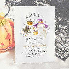 En liten Boo Cute Halloween Theme Fall Baby Shower Inbjudningar