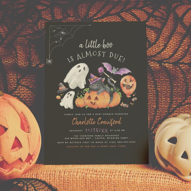 En liten Boo Cute Spooky Halloween Baby Shower Inbjudningar (Skapare uppladdad)