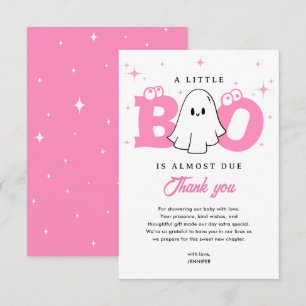 En liten Boo-flicka söt spök Halloween baby shower Tack Kort