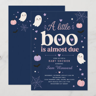 En liten Boo förväntas Navy Baby Shower Inbjudningar