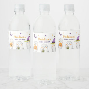 En liten Boo Ghost Halloween Baby Shower Vattenflaskor Etikett
