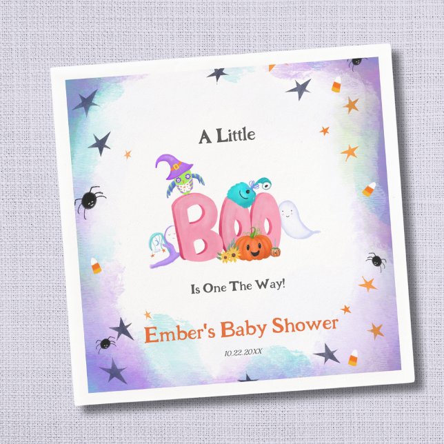 En liten Boo Ghost, Uggla Halloween Baby Shower Pappersservett (Skapare uppladdad)