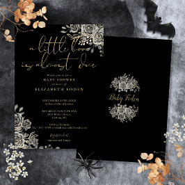 En liten Boo Gothic Blommigt Halloween Baby Shower Inbjudningar
