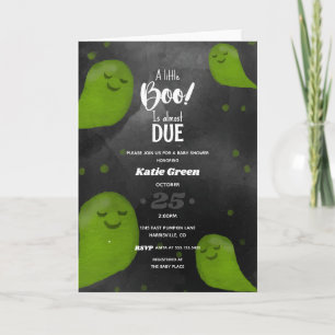 En liten Boo Grönt Happy halloween Baby Shower Kort
