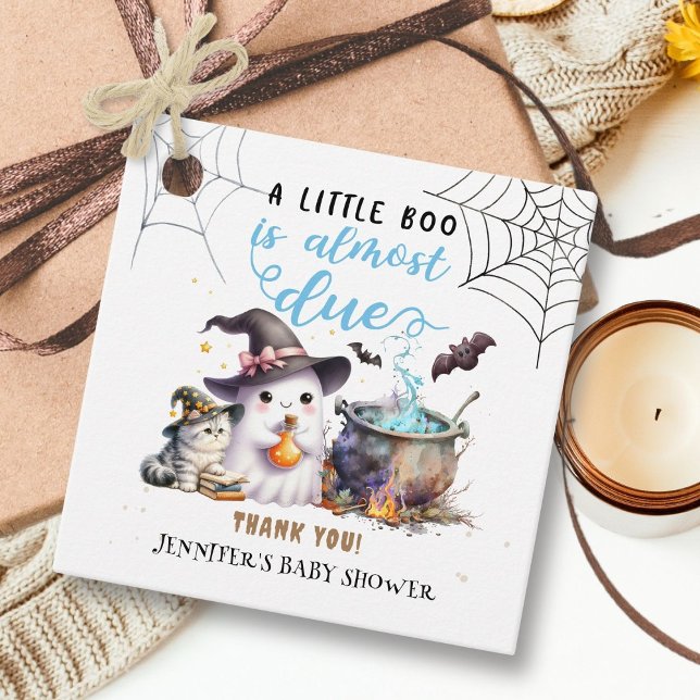 En liten Boo! Halloween Baby Shower Boy Cute Gåvor Etiketter (Skapare uppladdad)