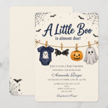 En liten Boo Halloween Baby Shower Inbjudan