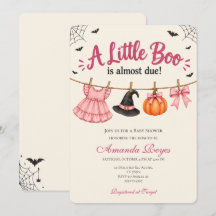 En liten Boo Halloween Baby Shower Inbjudan