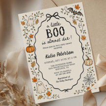 En liten Boo Halloween Baby Shower-inbjudan