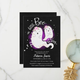 En liten Boo Halloween Baby Shower-inbjudan Tack Kort