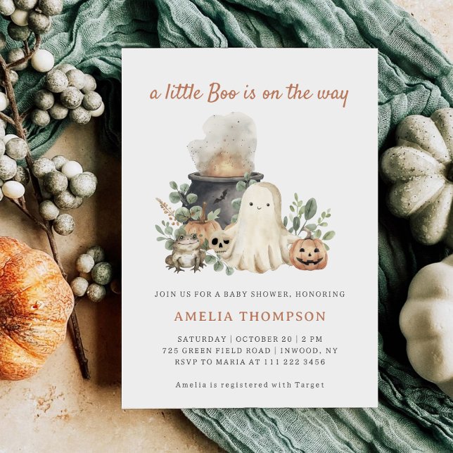 En liten Boo Halloween Baby Shower Inbjudningar (Skapare uppladdad)