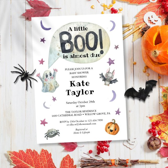 En liten Boo Halloween Baby Shower Inbjudningar (A Little Boo Halloween Baby Shower Invitation)