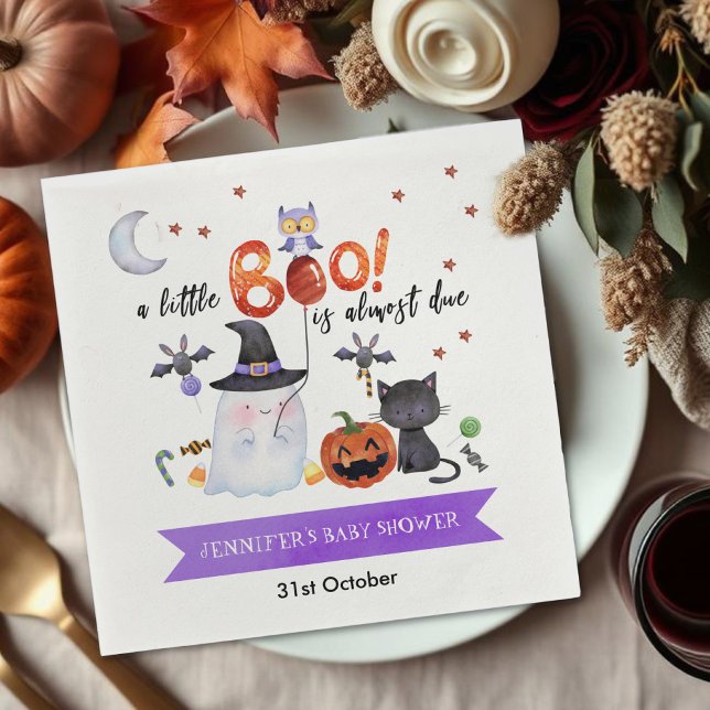 En liten Boo Halloween Baby Shower Napkins Pappersservett (Skapare uppladdad)
