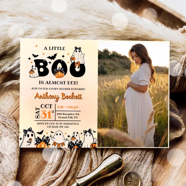 En liten Boo Halloween Baby Shower Party Inbjudningar (Skapare uppladdad)