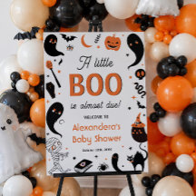 En liten Boo Halloween Baby Shower Pojke Välkommen