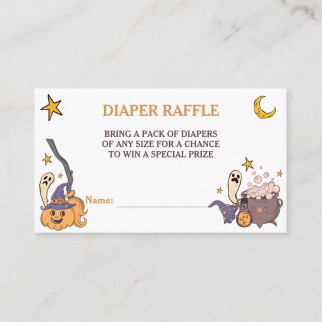 En liten Boo Halloween Baby Shower Raffle Tilläggskort (Framsida)