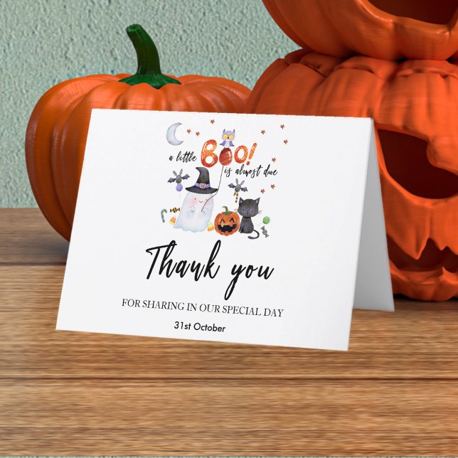 En liten Boo Halloween Baby Shower Tack Kort (Skapare uppladdad)