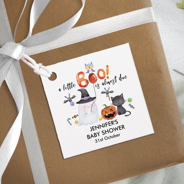 En liten Boo Halloween Baby Shower Witch Hat Gåvor Etiketter (Skapare uppladdad)