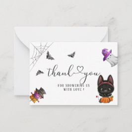 En liten Boo Halloween Black Cat Anteckningskort