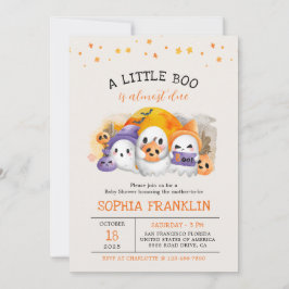 En liten Boo Halloween Cute Ghost Baby Shower Inbjudningar