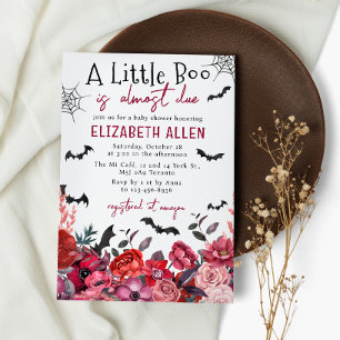 En liten Boo Halloween Flowers Baby Shower Inbjudningar
