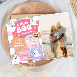 En liten Boo Halloween Groovy Baby Shower Party Inbjudningar
