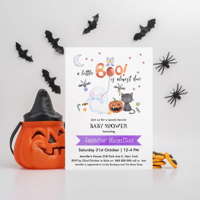 En liten Boo Halloween-inbjudan till babyvisningsp Inbjudningar (Skapare uppladdad)