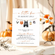 En liten Boo Halloween-inbjudan till babyvisningsp