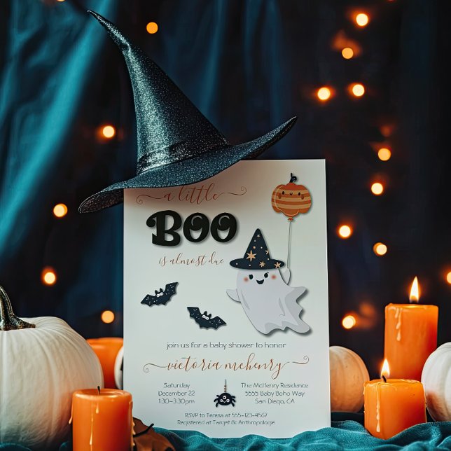 En liten Boo Halloween-inbjudan till babyvisningsp Inbjudningar (Skapare uppladdad)
